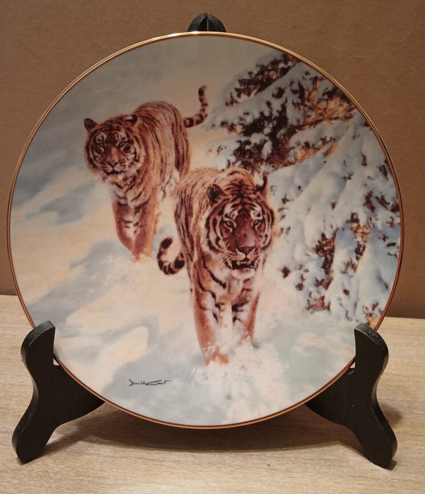 From The Bradford Exchange, a Decorative, Collectible Plate, \'Siberian Snow Tige