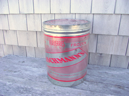 Advertising Tin 1933 FLEISCHMANN\'S 20lb Can Blueberries Bucket with Cover