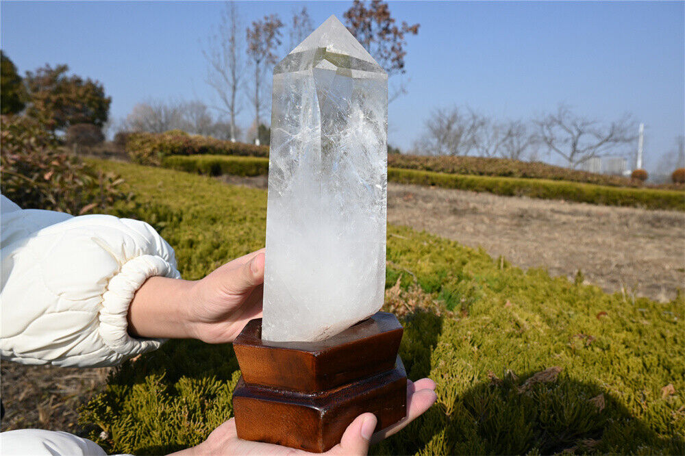 5.47LB Natural Clear Quartz Obelisk Energy Crystal Point Tower Reiki Healing