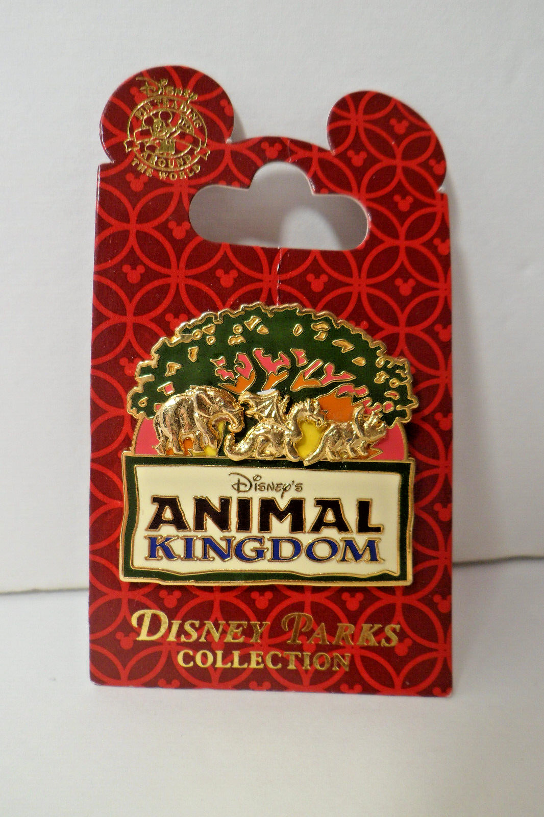 Disney\'s Animal Kingdom Pin Original Elephant Dragon Dinosaur - New on Card 2008