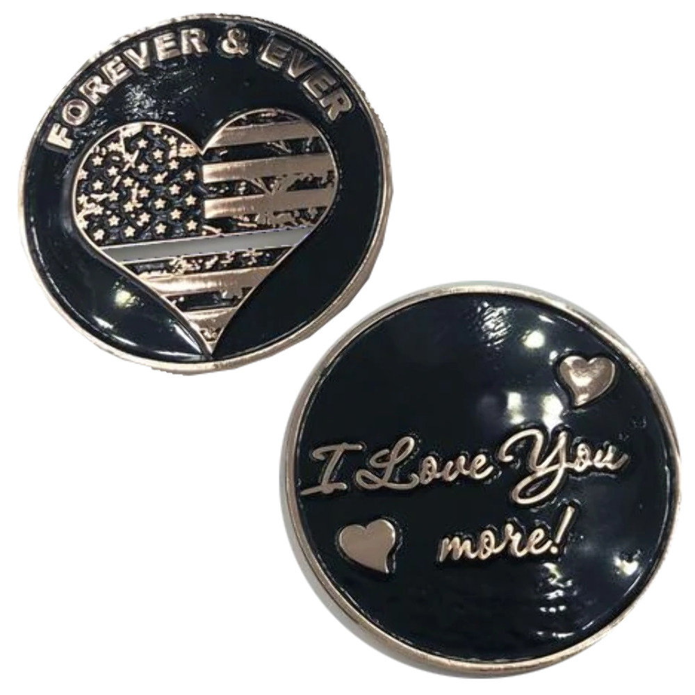 L-11 Thin Gray Line Heart I Love You More, rose gold flag Correctional Officer C