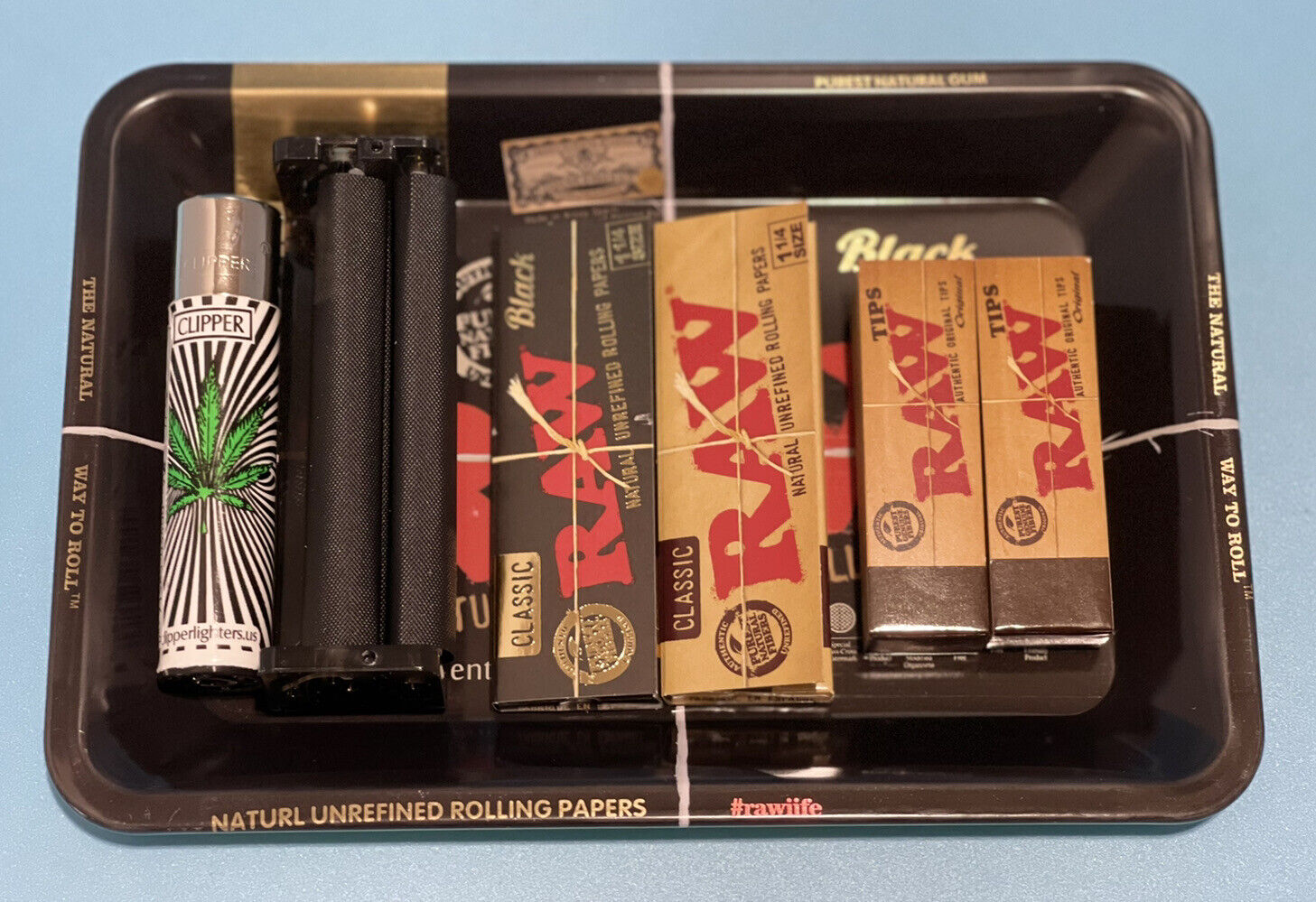 Rolling Tray Bundle Rolling Machine RAW Papers Filter Tips Clipper Starter Kit