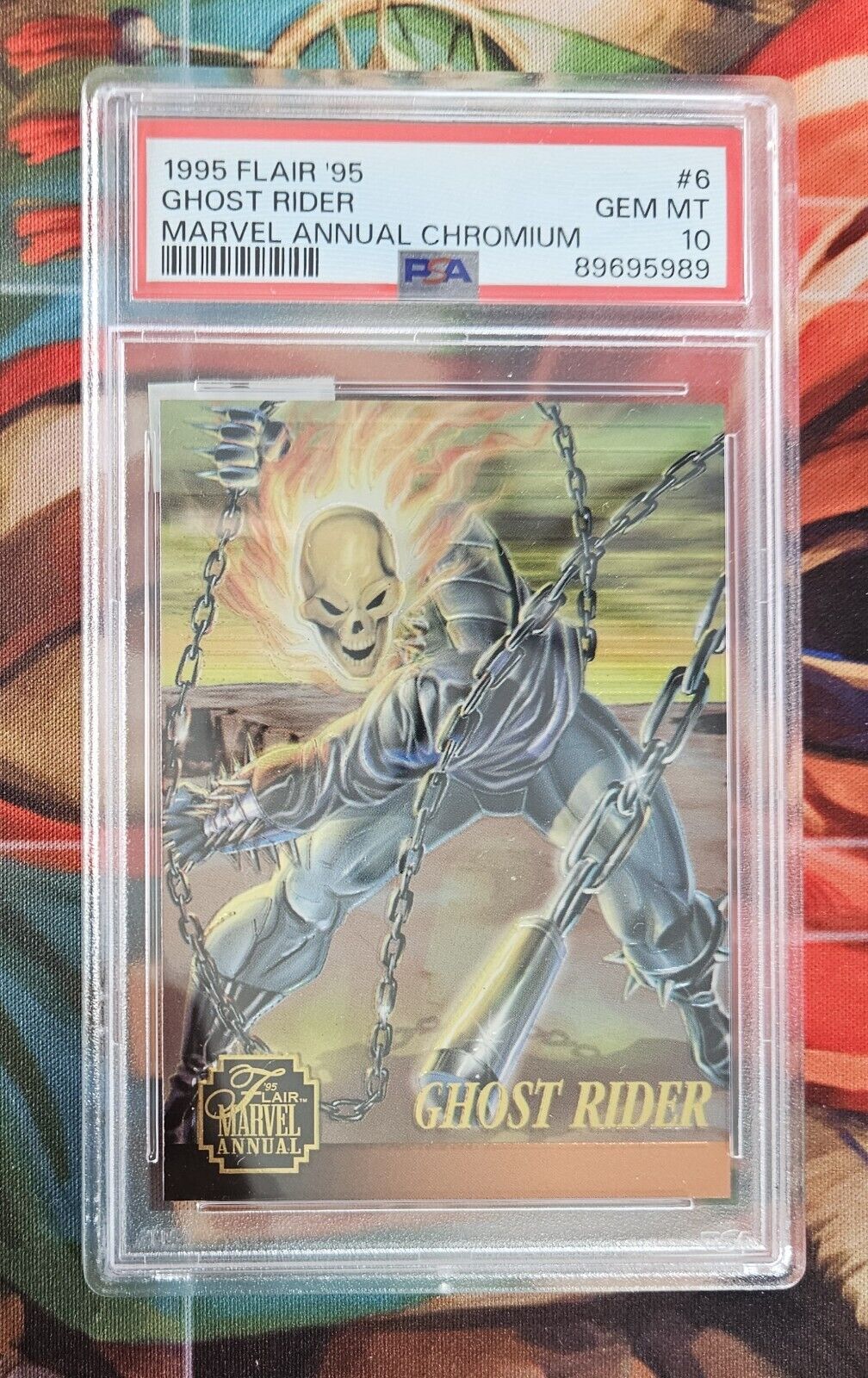 1995 95' Flair Marvel Annual Chromium #6 Ghost Rider PSA 10 Gem Mint 🔥