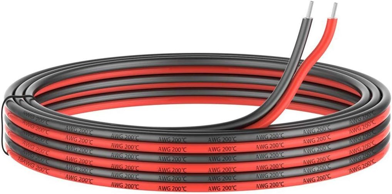 22 Gauge Silicone Electric Wire 33ft 22awg Flexible 2 Conductor Parallel Cable 2