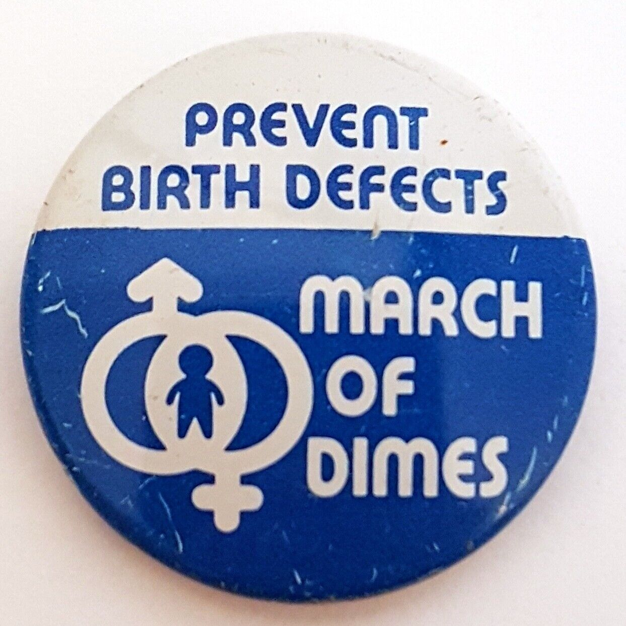 March of Dimes Prevent Birth Defects Vintage Button Pin 