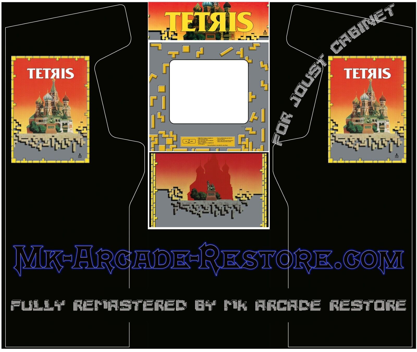 Tetris Side Art Arcade Cabinet Artwork Kit Graphics Decals Print