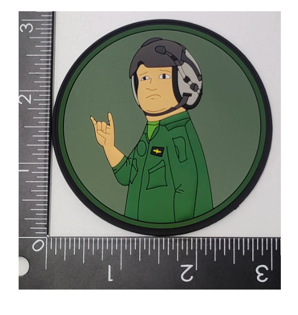 PILOT BOBBY GREEN  KING OF THE HILL HOOK & LOOP PVC PATCH
