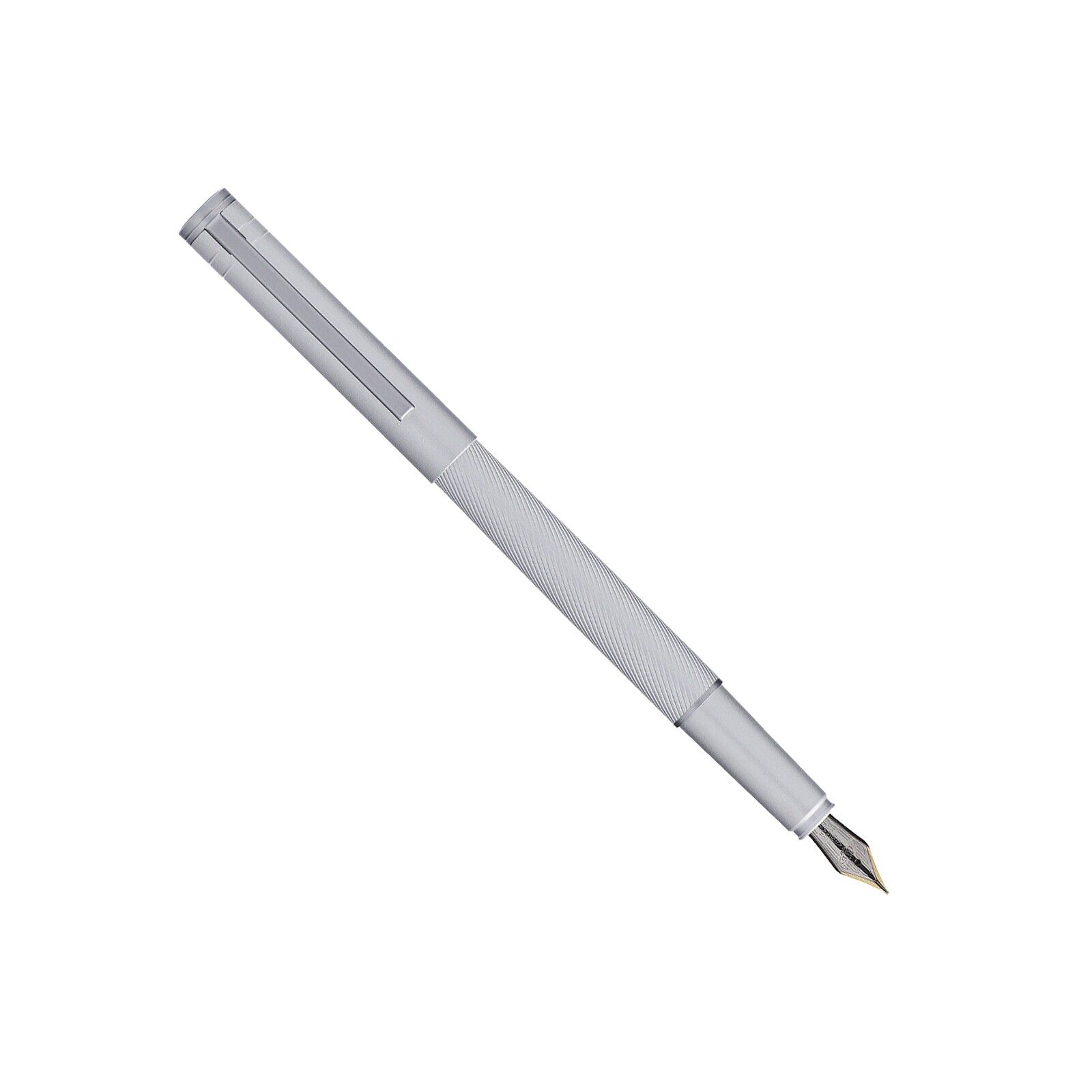 Hongdian H1 Metal Silver Fountain Pen Aluminum Alloy EF/F Nib Writing Office Pen