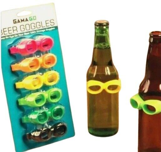GamaGo Beer Goggles Multicolor Bottles and Cans 6 Pack New
