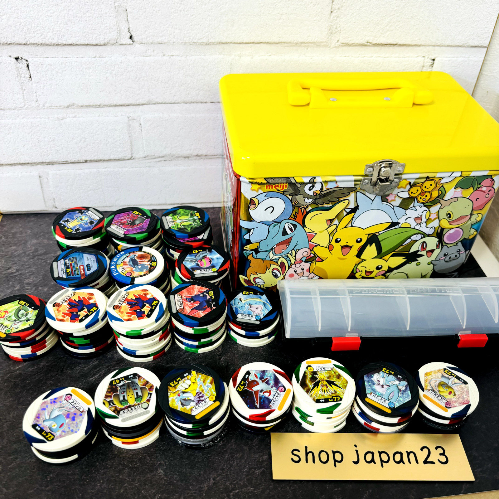 Pokemon Battrio Medal Coin Toy Lot Goods 158 pieces/Holo 44 pieces w/Medal Box
