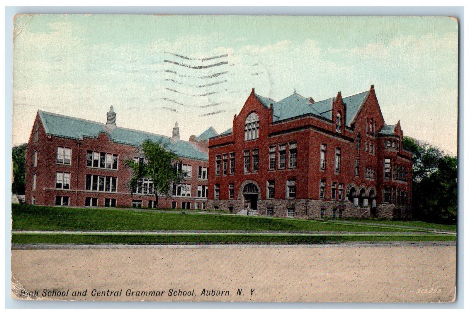 1907 Auburn High School Auburn New York NY Posted Postcard