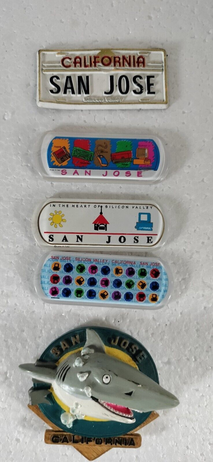 San Jose California Travel Souvenir Refrigerator Fridge Magnet Lot Of 5 Vintage 