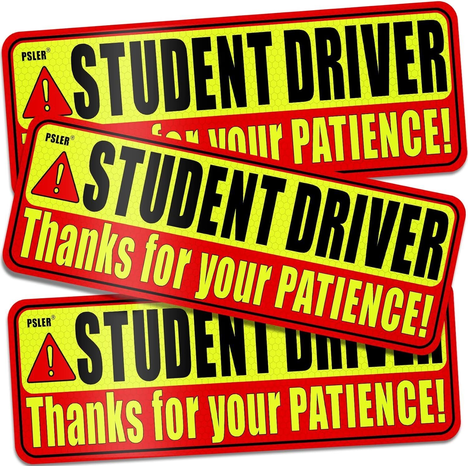 Student Driver Magnet for Car Be Patient Student Driver Magnet 9.45×3.2Inch 3 Pk