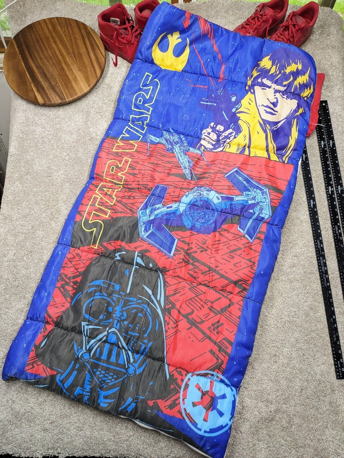 Vintage STAR WARS Sleeping Bag 1997 Darth Vader Luke Skywalker 30X57 A NEW HOPE