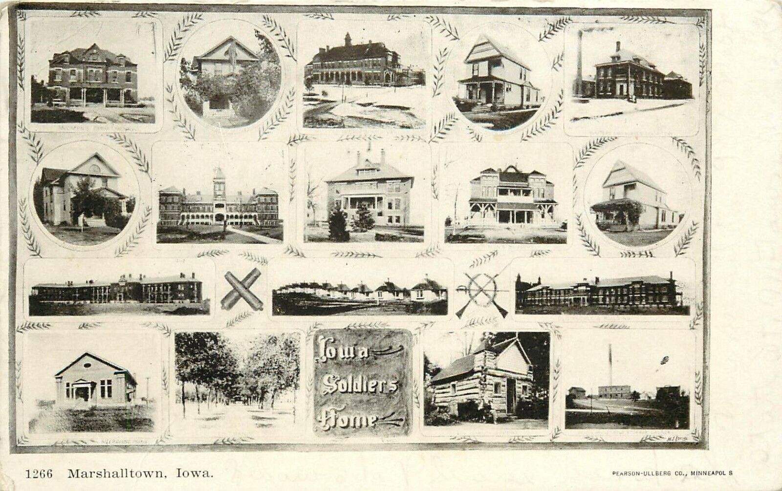 Undiv. Back Multiview Postcard; Iowa Soldiers Home, Marshalltown IA Marshall Co