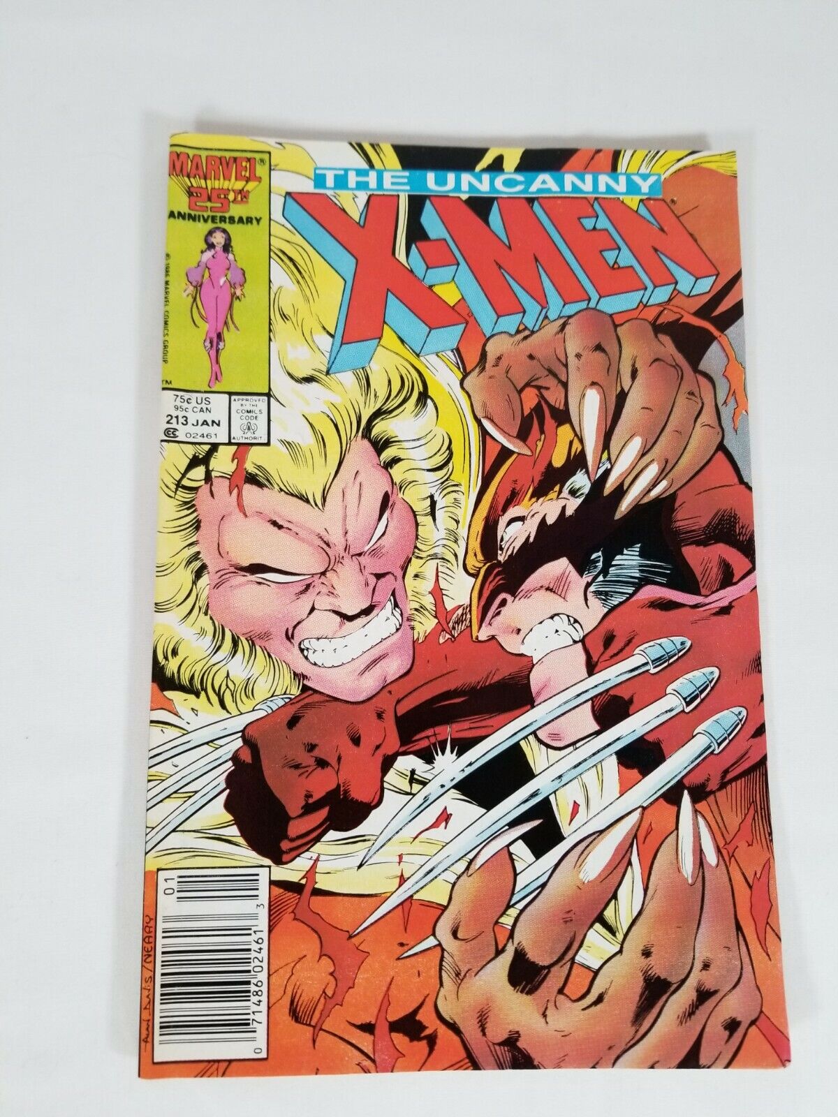 The Uncanny X-Men #213 Marvel 1986 Wolverine vs Sabretooth 1st Cameo Mr Sinister