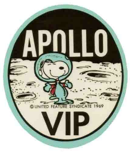 Snoopy Apollo Space  NASA  1969 Vintage Looking Travel Sticker Decal Label VIP