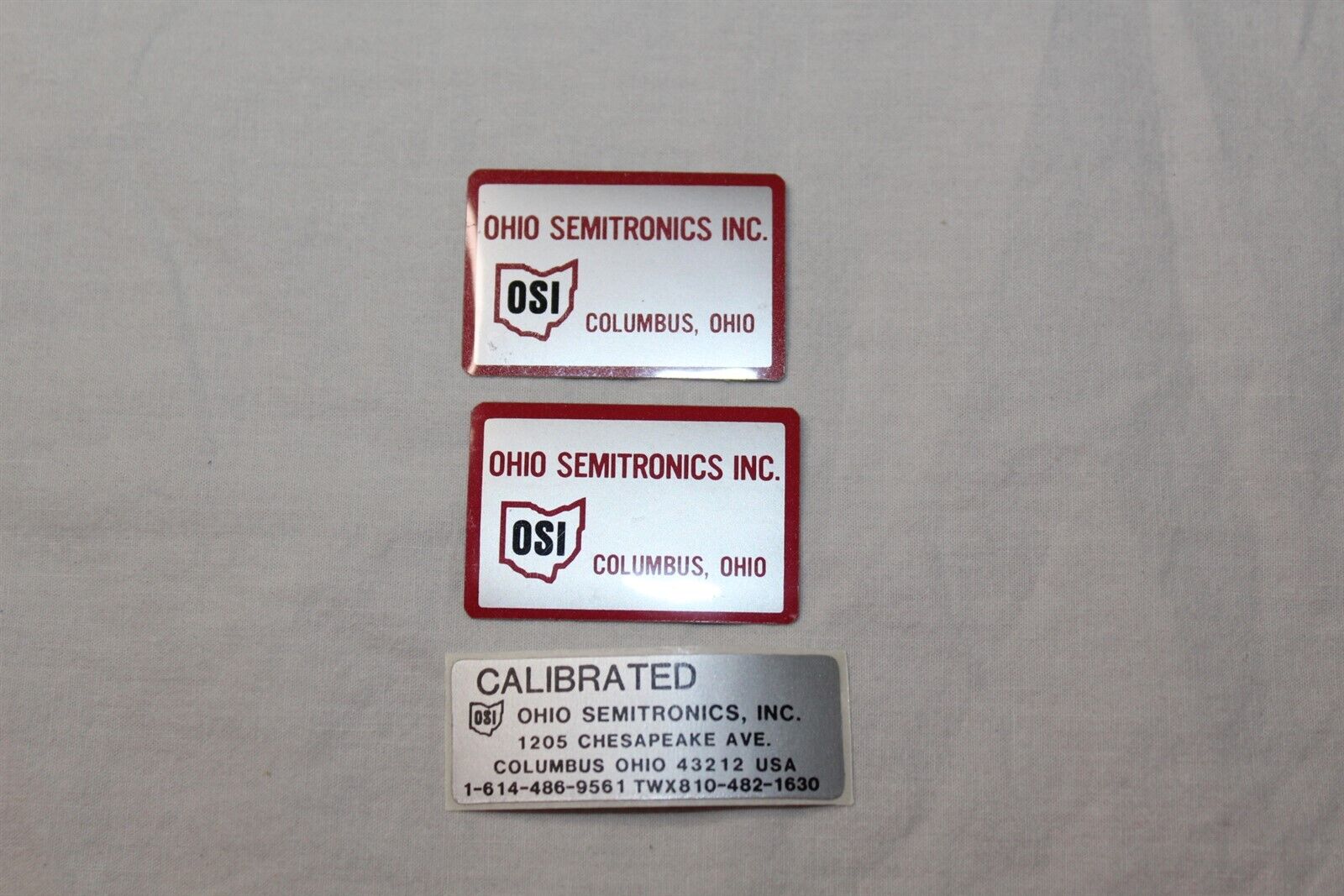  Sticker Badge Decal Label Advertising Ohio Semitronics Columbus x3 Collectible