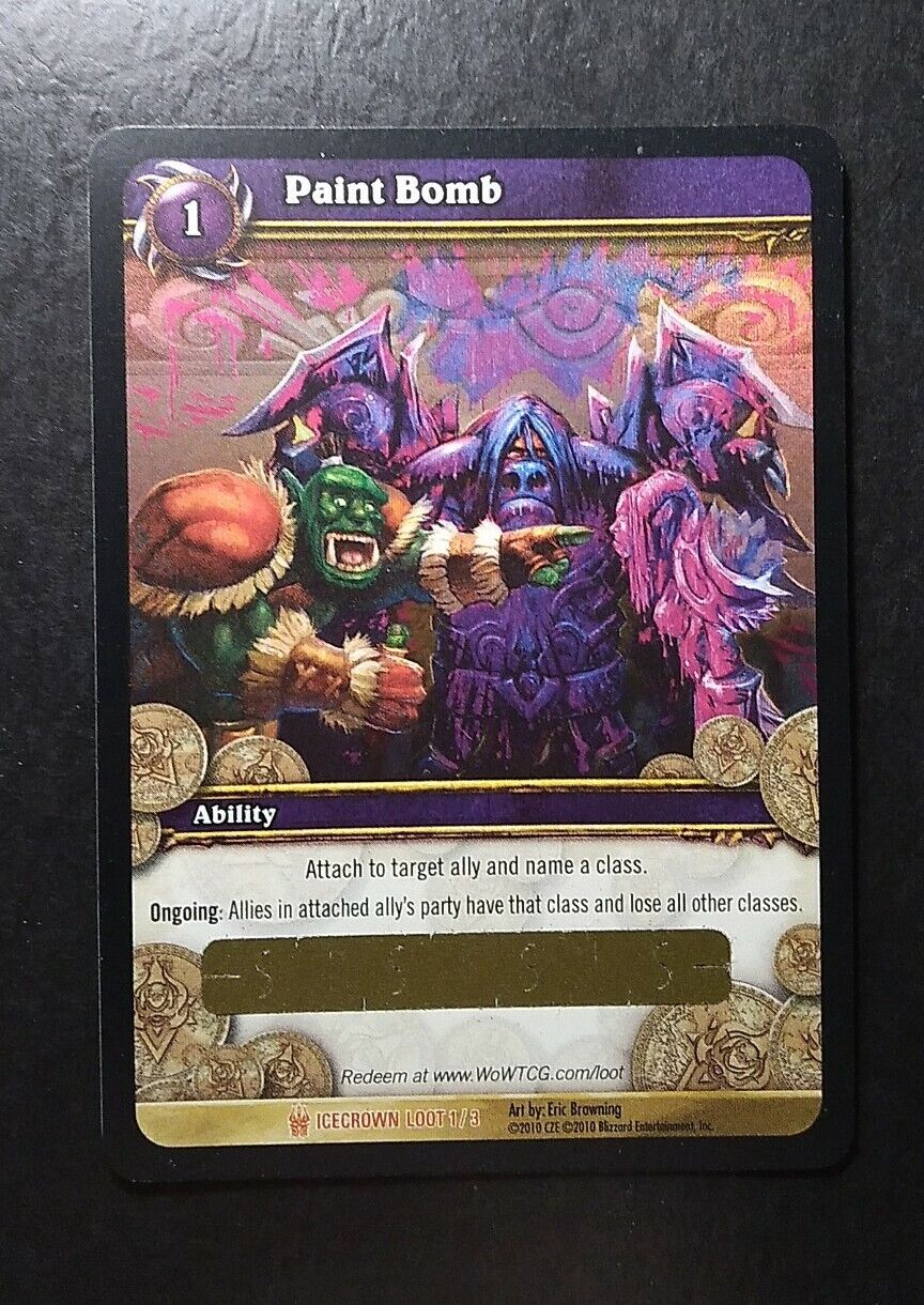 World of Warcraft WoW Paint Bomb Unscratched Loot Card 