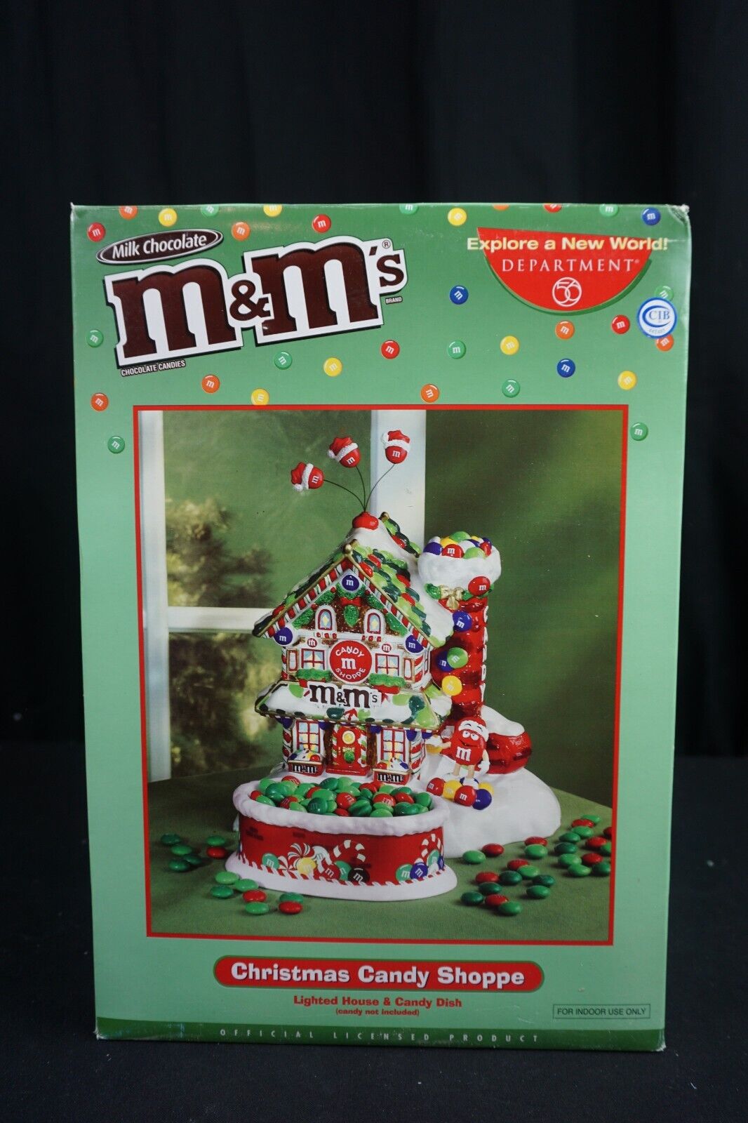 DEPARTMENT 56  59334 M & M\'S CHRISTMAS BAKERY LIGHTED HOUSE & CANDY DISH 2004