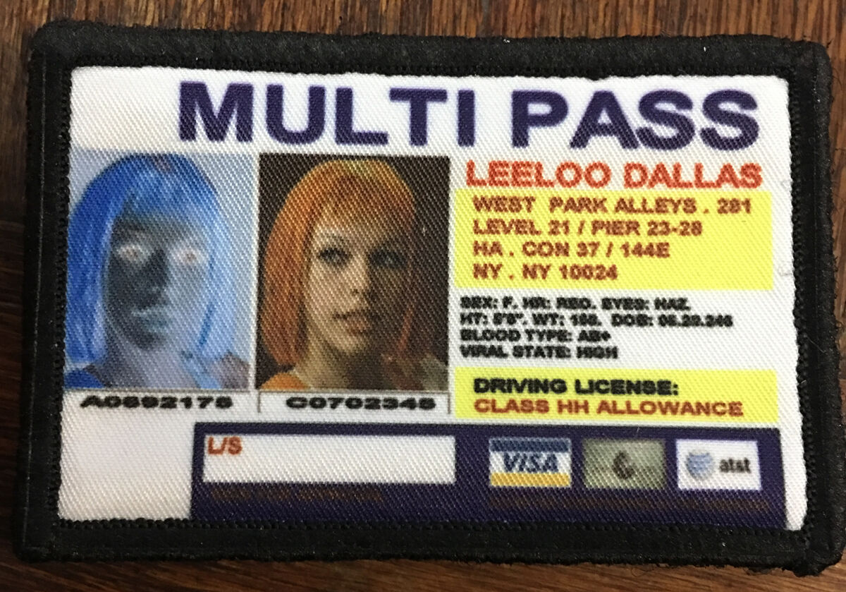 Fifth Element Leeloo Dallas  MultiPass Morale Patch Tactical Military Army 