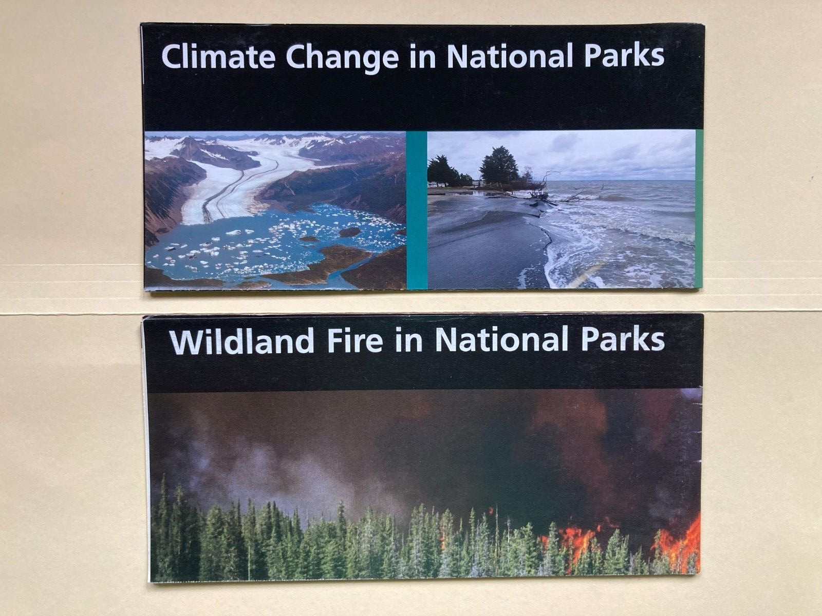 CLIMATE CHANGE GLOBAL WARMING WILDFIRES DROUGHT WEATHER  NATIONAL PARK BROCHURES