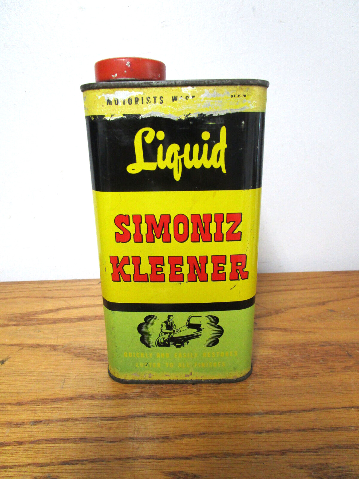 Vintage Liquid Simoniz Kleener 20 ounce Tin Can (Full)