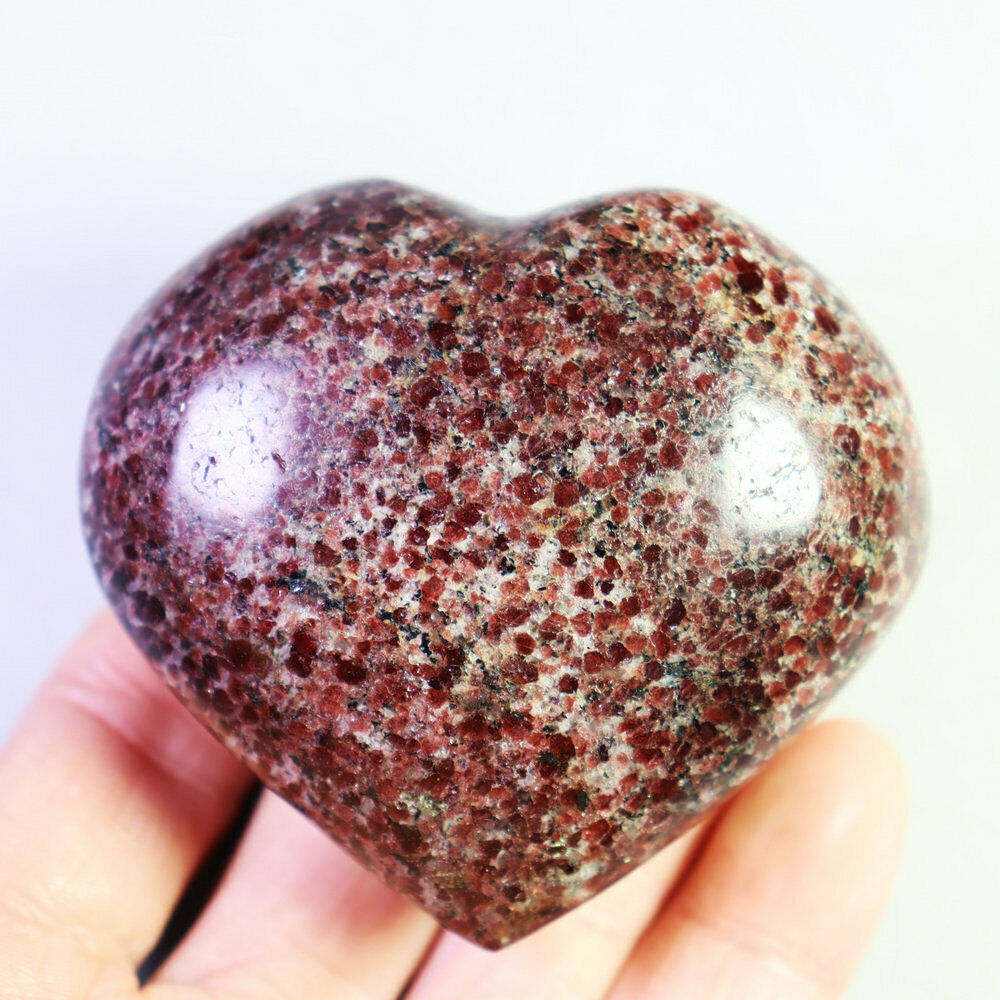 271g Natural Beauty Rare Red Garnet Crystal Polishd Heart Mineral Specimens