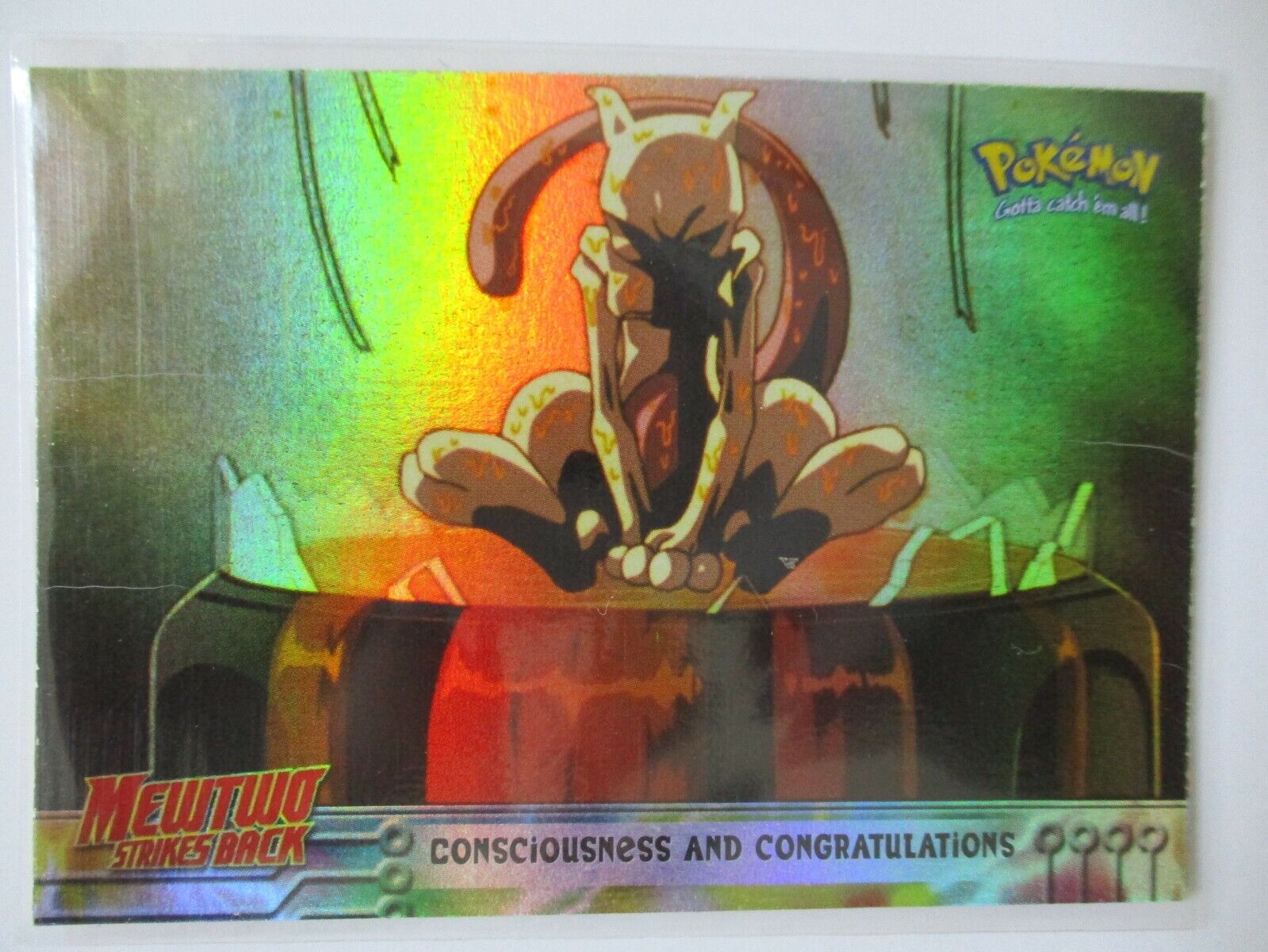Pokemon The First Movie Foil Card #3 Mewtwo Consciousness and congratulations