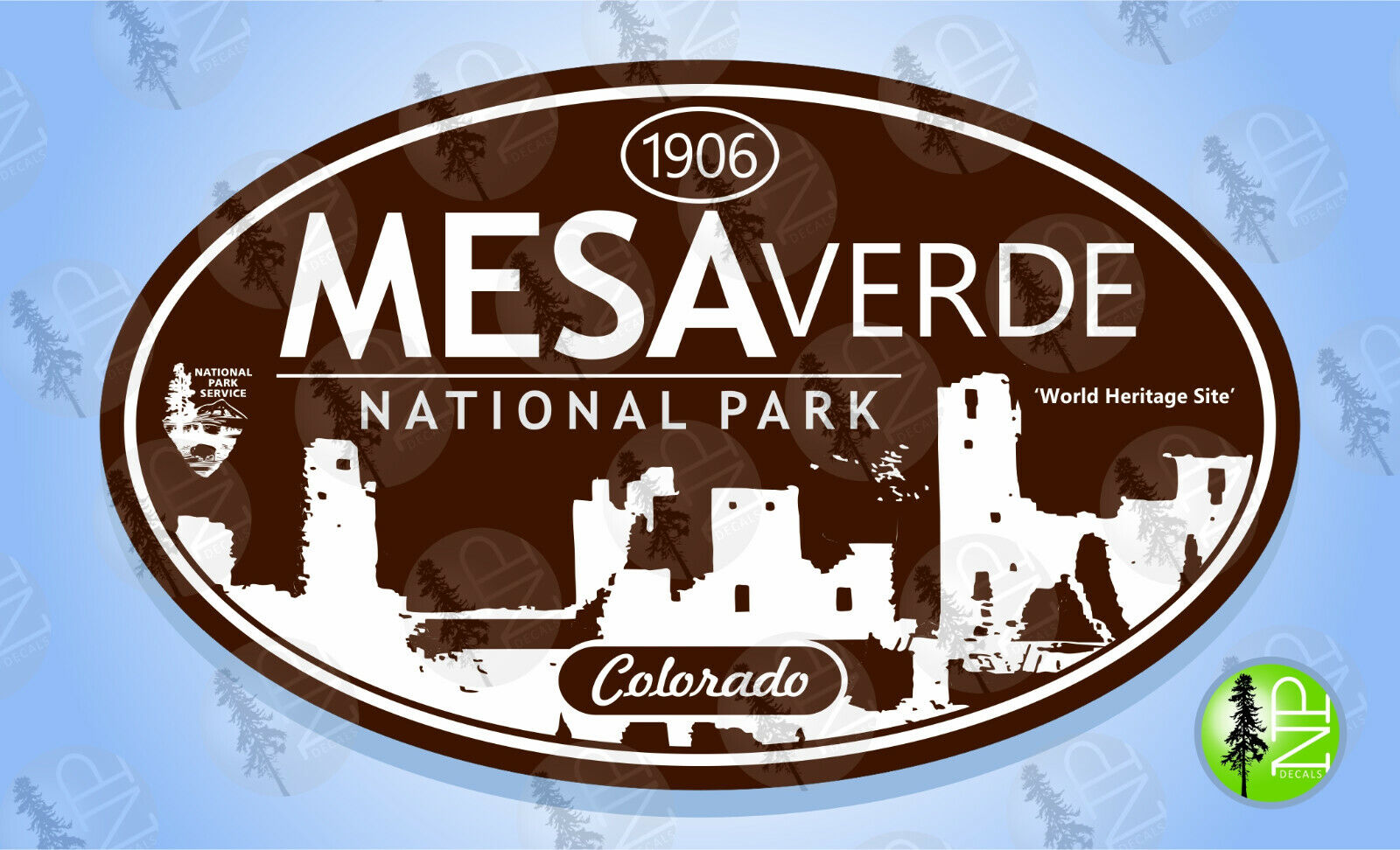 MESA VERDE NATIONAL PARK Colorado Oval Sticker Euro Travel Decal- 3-5/8\