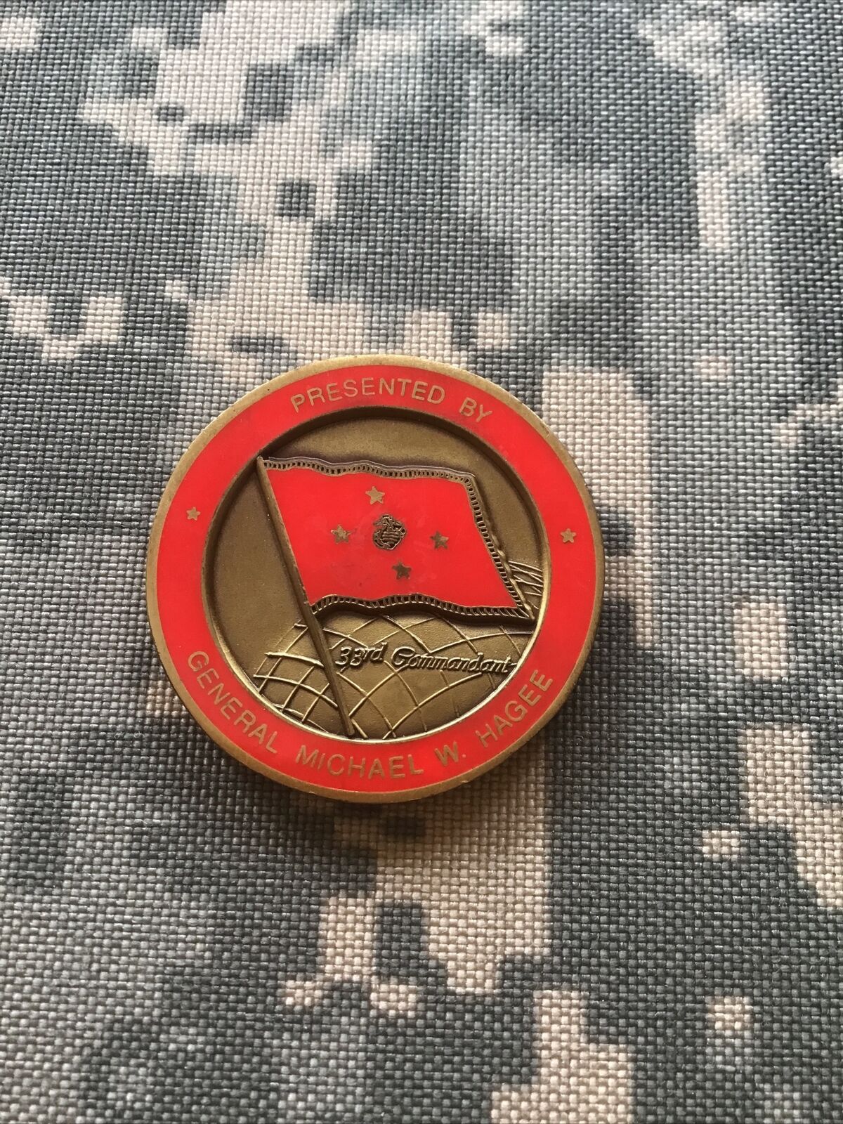 RARE General Michael W. Hagee USMC 33rd Commandant Presented Challenge Coin 1-1