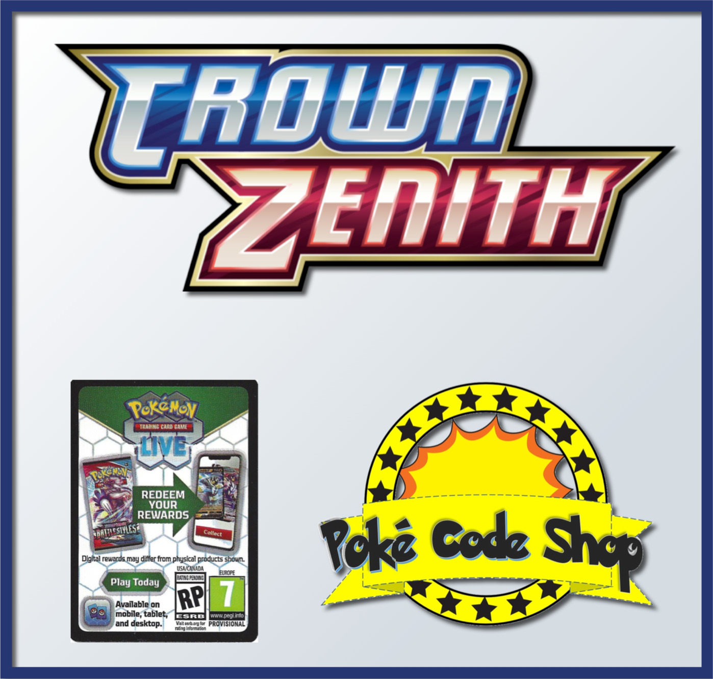 50 x CROWN ZENITH Codes Online Booster Code PTCGO Live Sword Shield EMAIL FAST