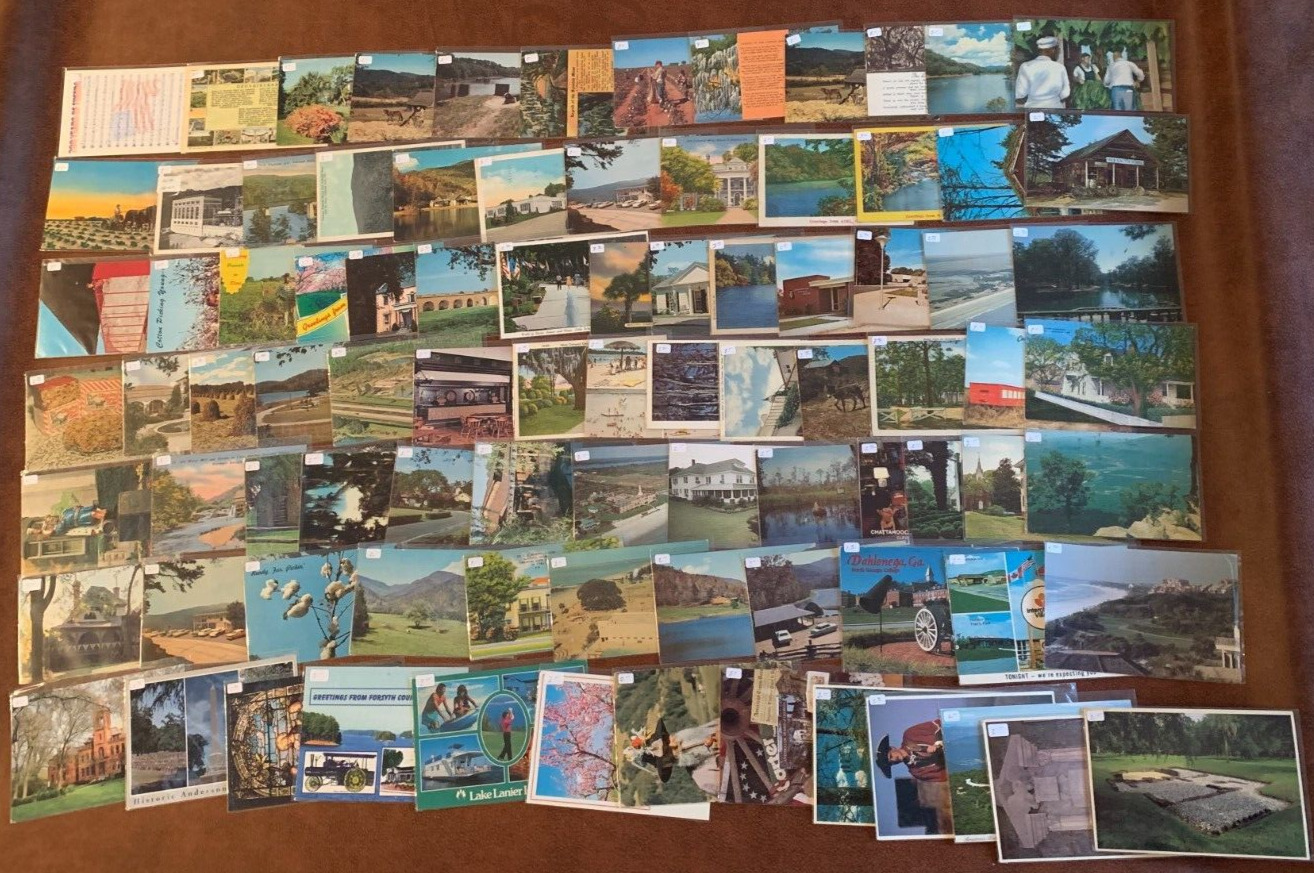 Lot of 89 Vintage Georgia Postcards- Wide Variety- 60s,70s,80s