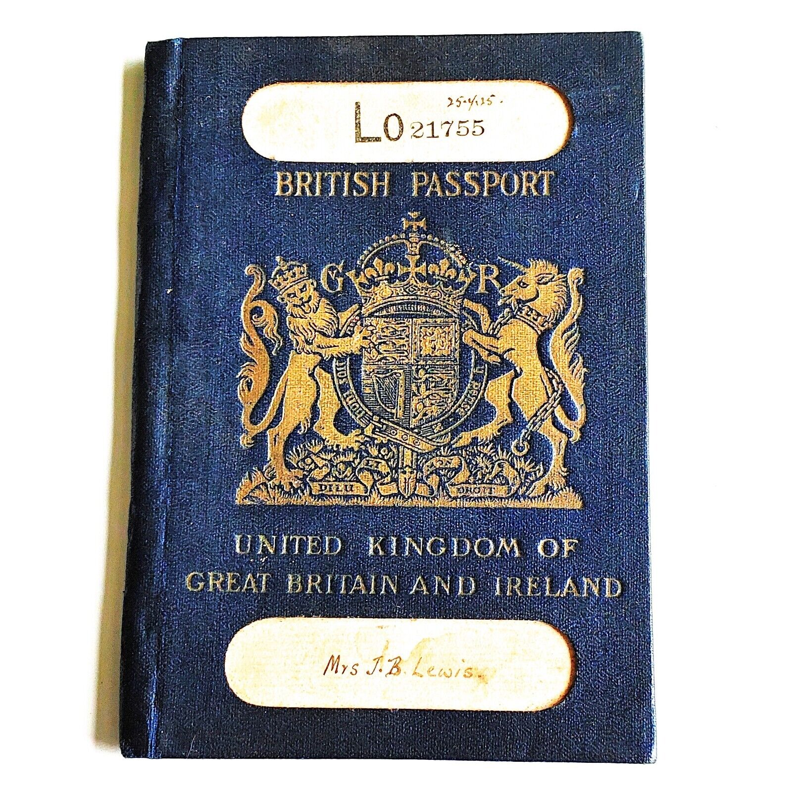 Vtg 1923 Expired British UK Family Passport Mother  Children Not Canceled HTF