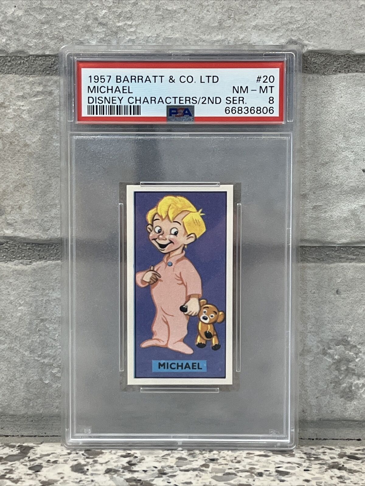 1957 Barratt Disney Michael 2nd Series #20 PSA 8