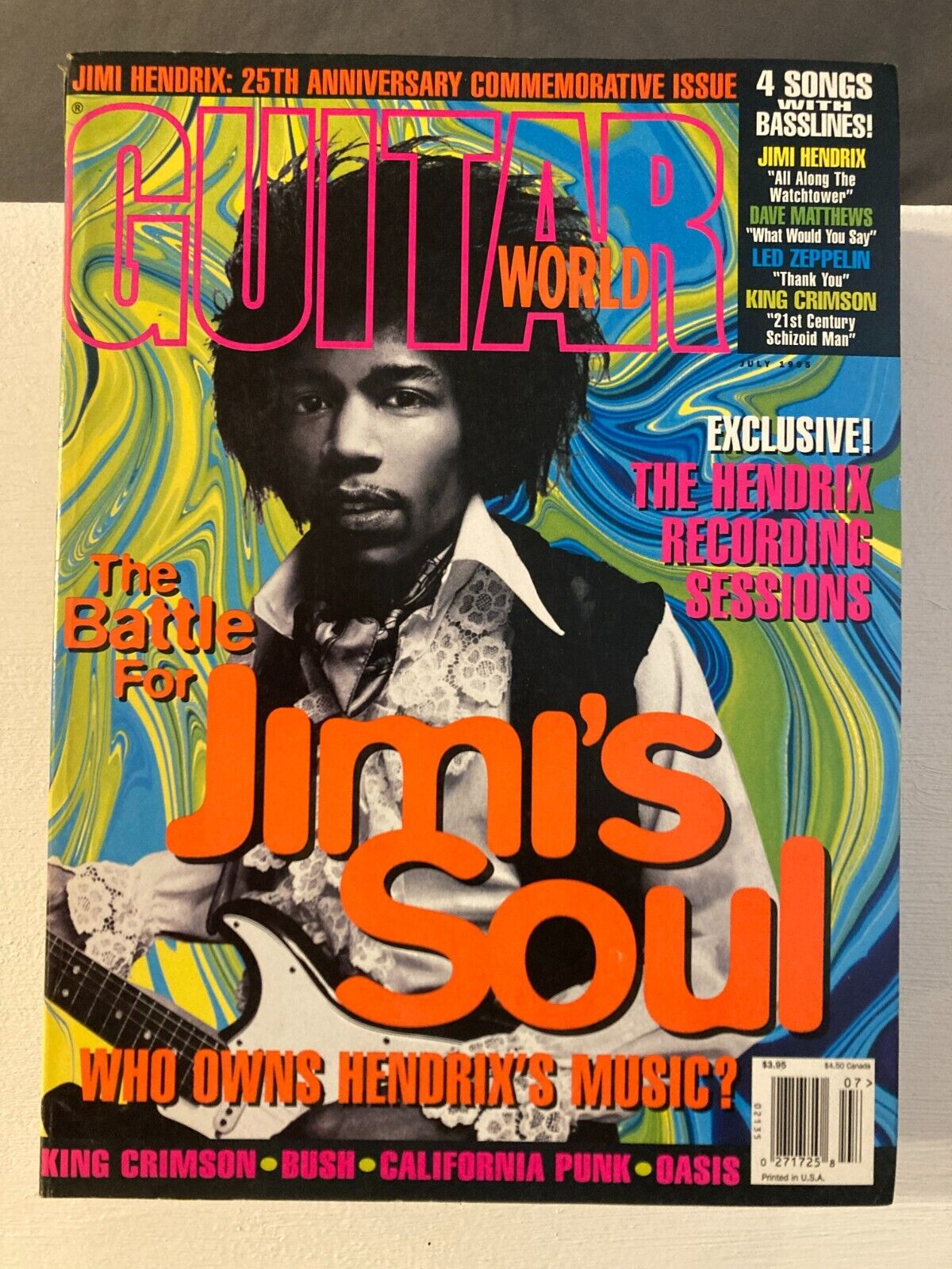 VTG JULY 1995 GUITAR WORLD vintage music magazine JIMI HENDRIX