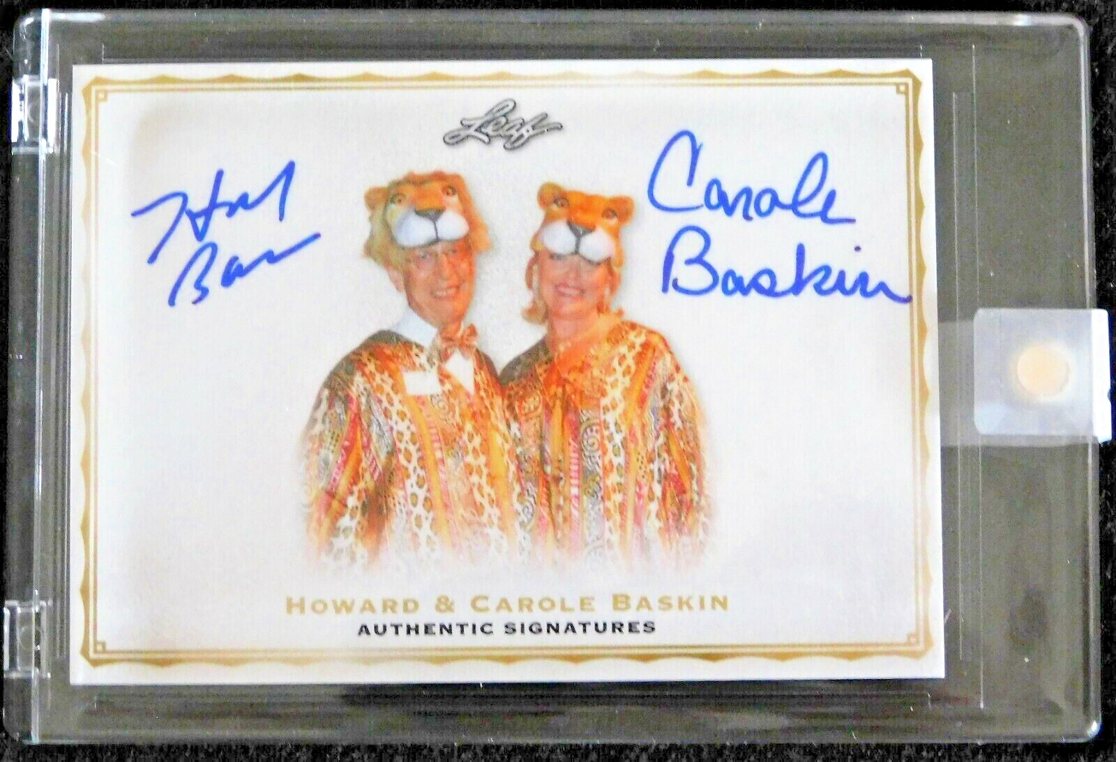 Howard & Carole Baskin Dual Signed Leaf Card - Joe Exotic Tiger King Limited 400