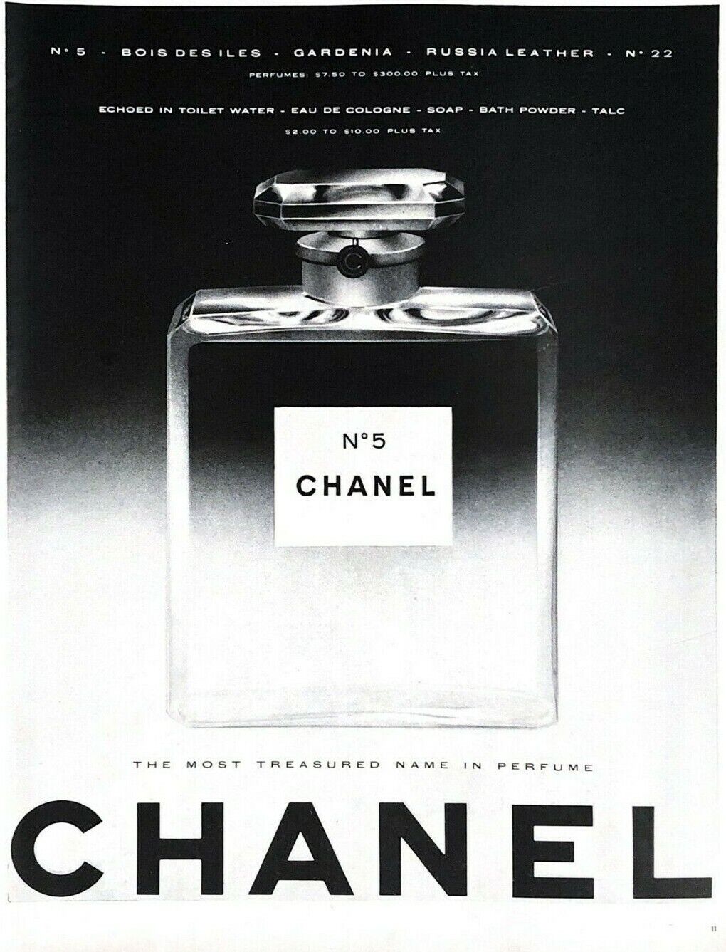 1955 Chanel No 5 Vintage Print Ad The Most Treasured Name In Perfume 