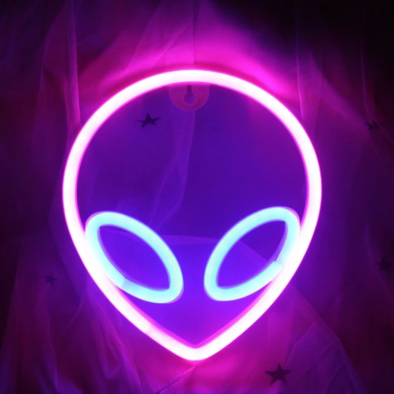 Alien Neon Sign LED Neon Night Light Sign Wall Hanging Neon Lamp Room Decoration