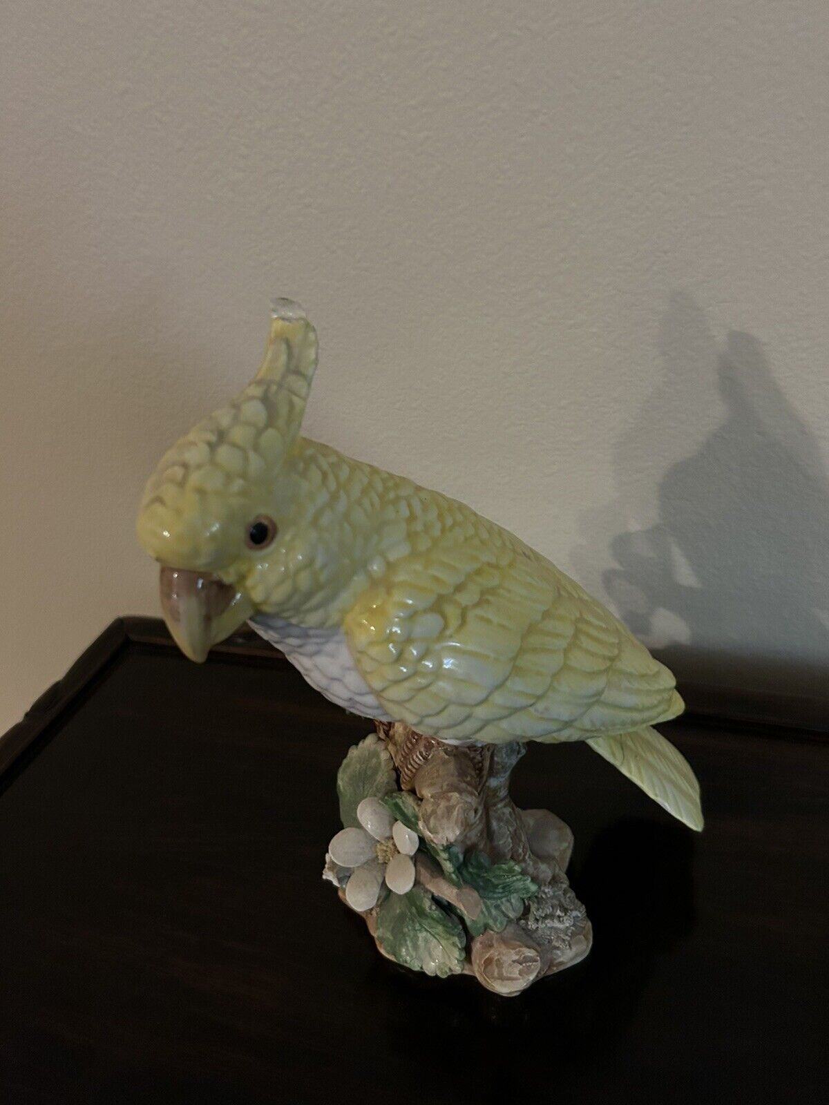 Vintage Yellow Cockatoo Parrot Bird K-1059 Made In Italy Stamped  9” Some Damage
