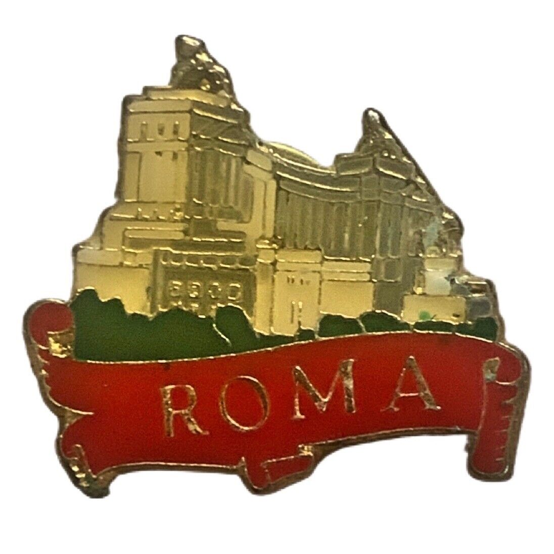 Vintage Roma Italy Scenic Travel Souvenir Pin