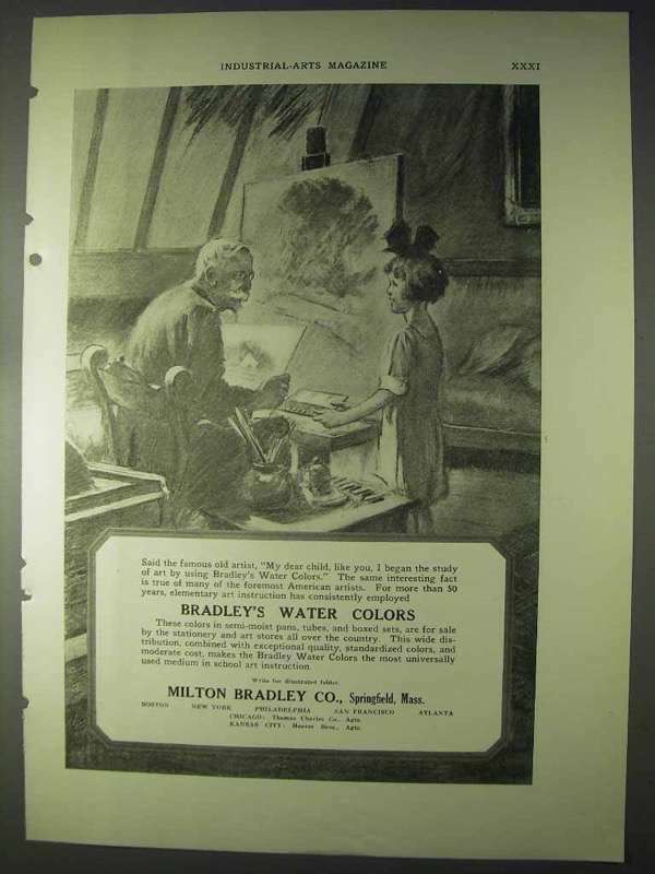 1922 Bradley's Water Colors Advertisement - Famous Old Artist