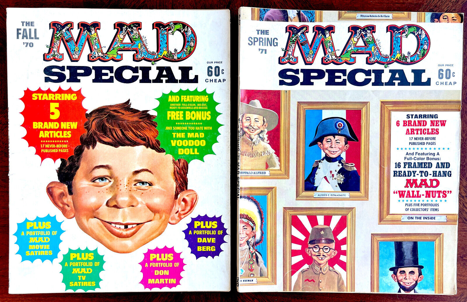 MAD SPECIALS #1 & #2 w/ ATTACHED BONUS INSERTS Fine-/Fine 1970/71