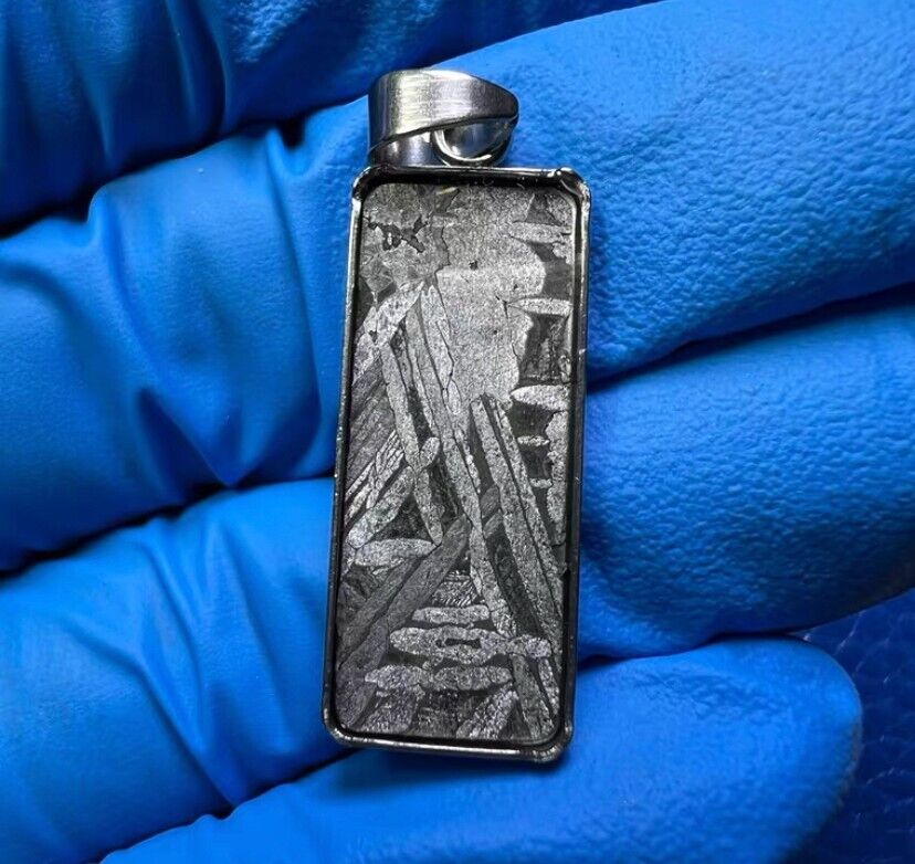 Aletai iron meteorite material thin slice Necklace Altay meteorite 1pc pendant