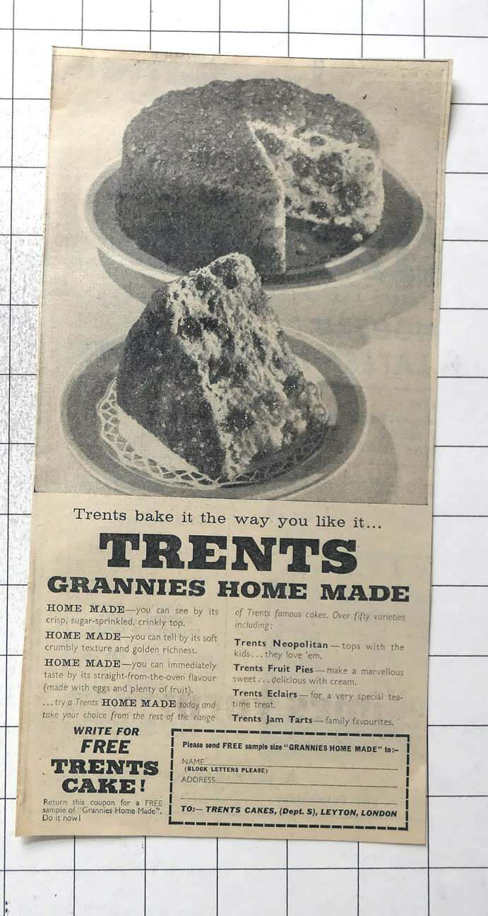 1961 Trent\'s Granny\'s Homemade Cakes, Leyton, London