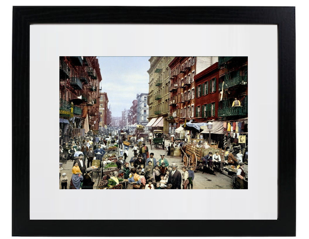 1900 Mulberry St New York City NYC Historic Matted & Framed Picture Photo