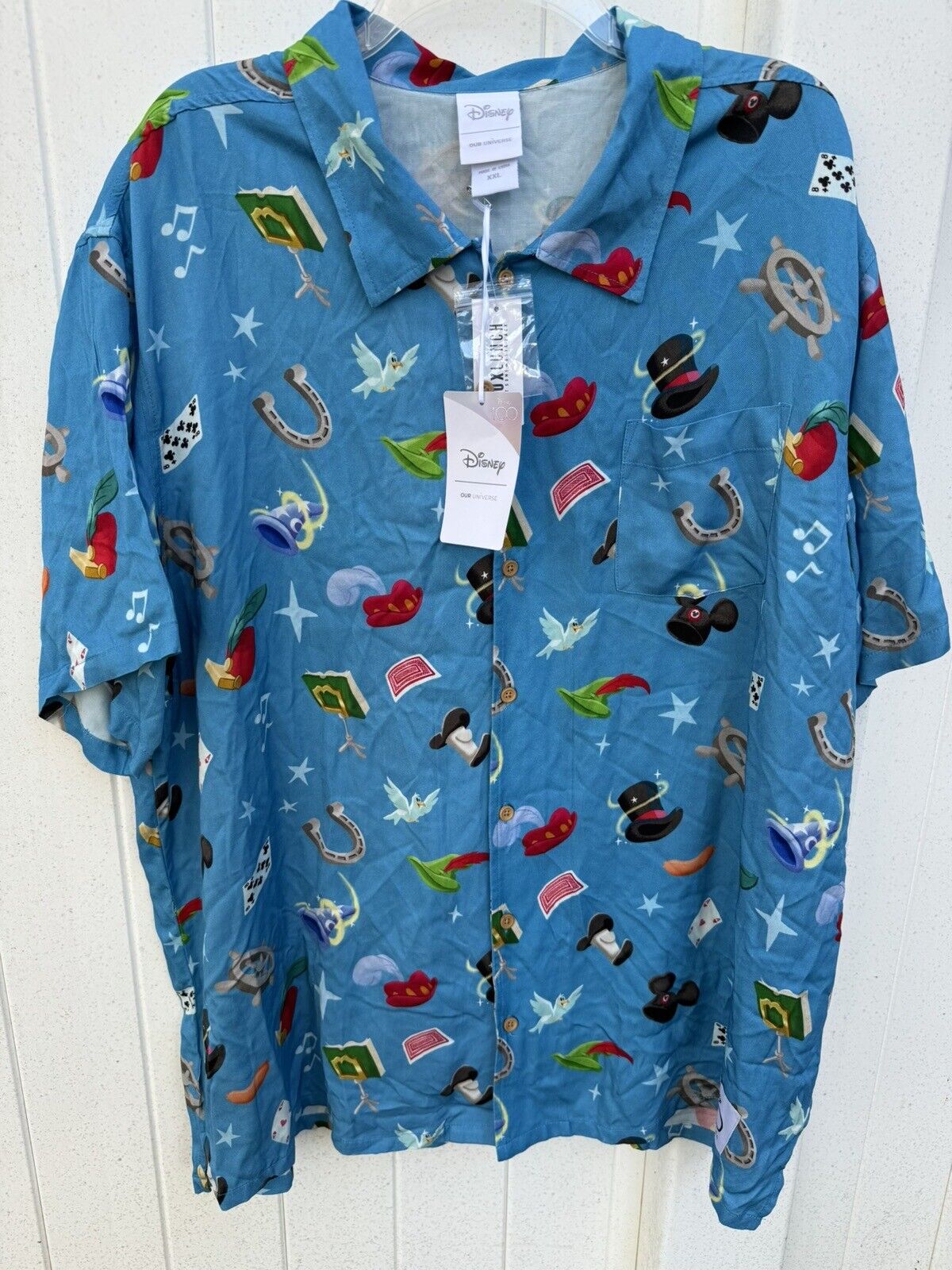 ALOHA SHIRT Men's Disney 100 Icons Mickey Characters Button-Up Boxlunch 2X NWT