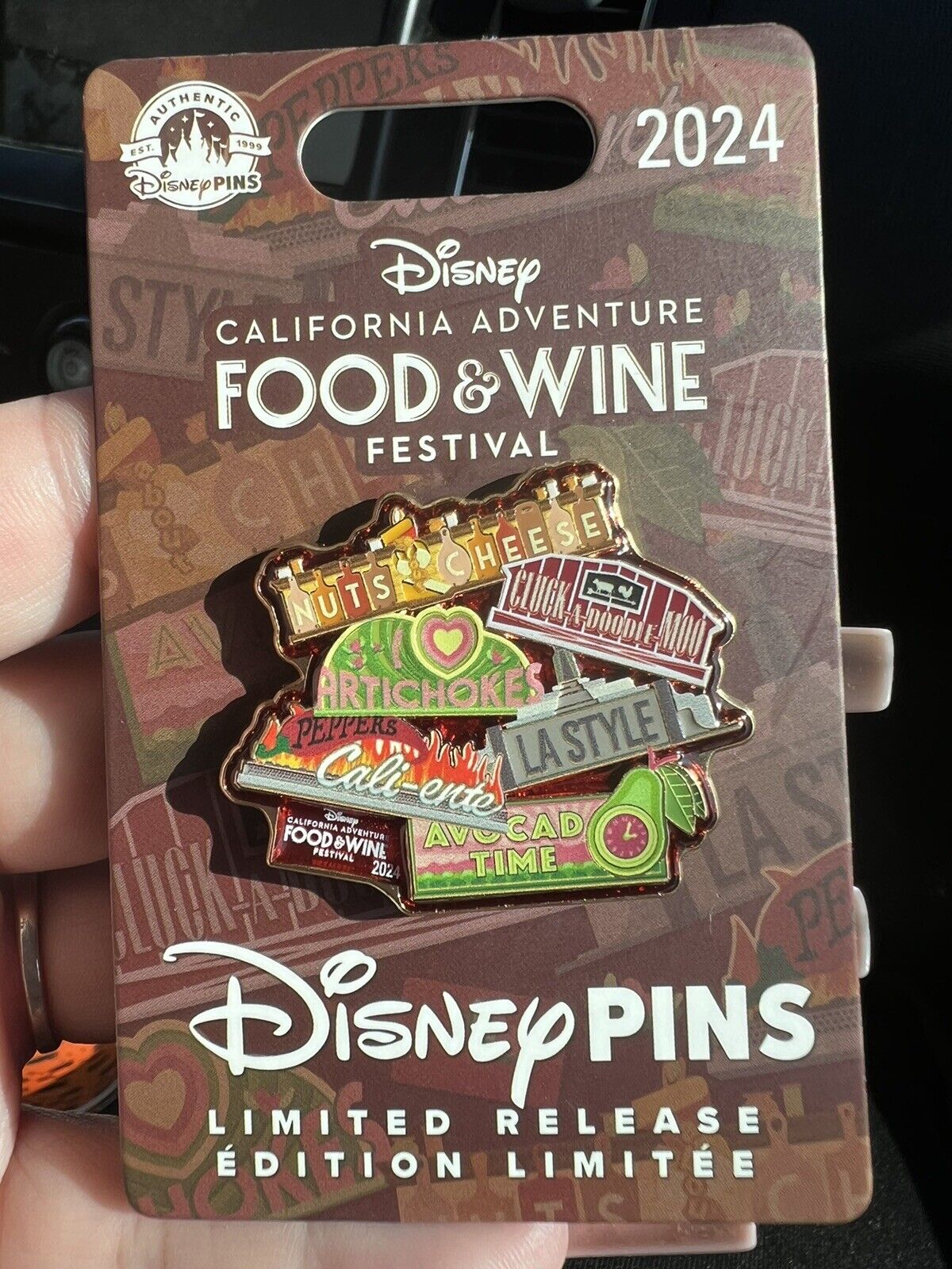 Disney California adventure food and wine food pin 2024