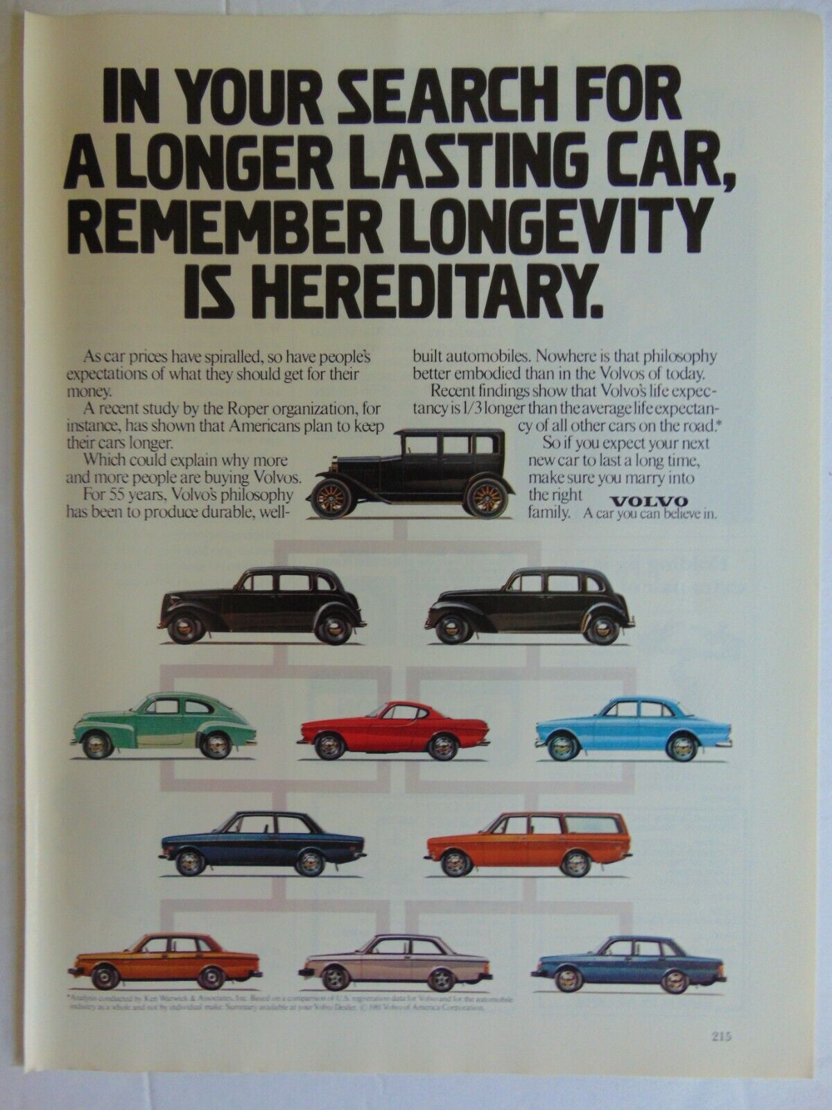 1982 Volvo automobiles vintage art print ad