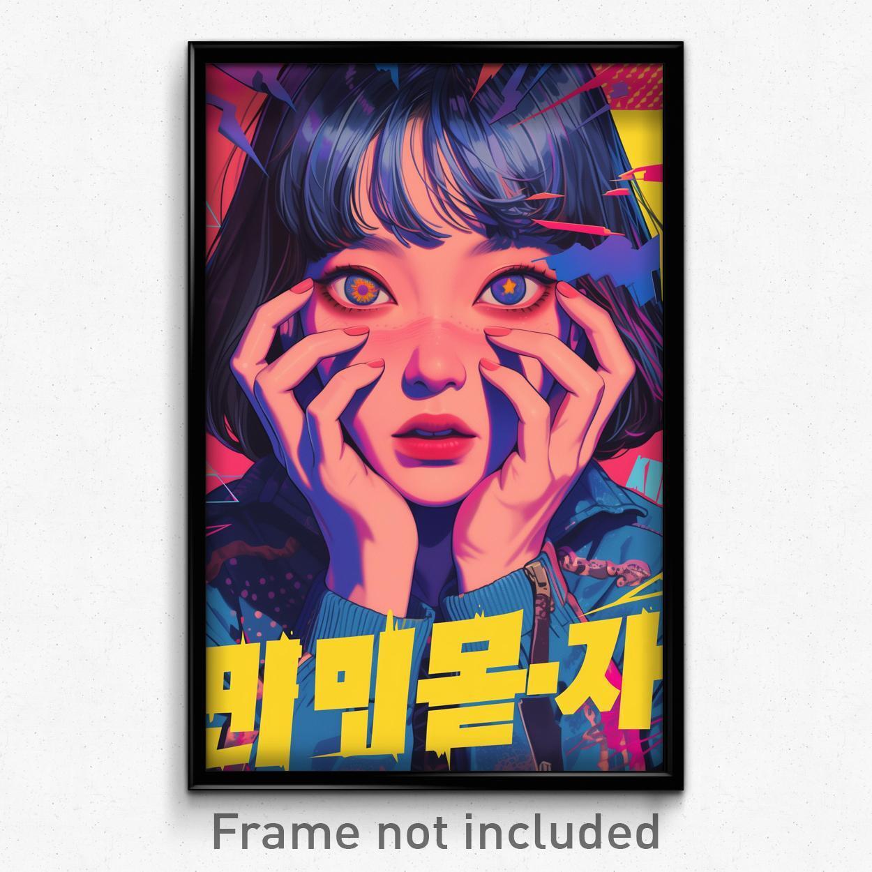Korean Movie Poster - Girl Feeling Caring, Aged Full Length Zipper (Art Print)